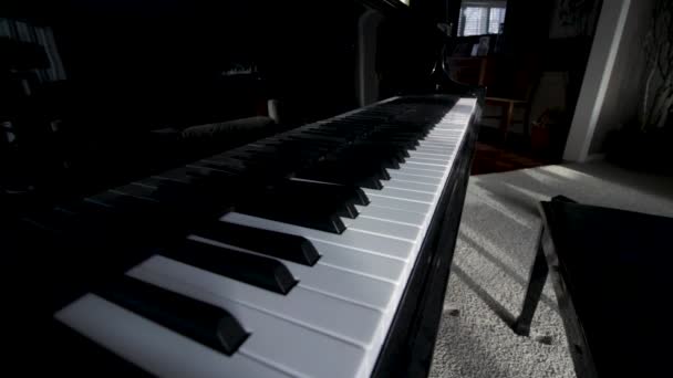 Prise Vue Piano Des Touches Dans Cadre — Video