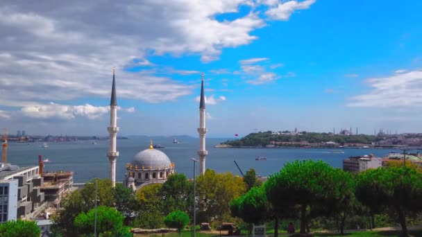 イスタンブール イスタンブール トルコのボスポラスとヨーロッパ側の夏の風景2019年7月25日 — ストック動画