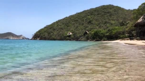 Vista Una Playa Salvaje Caribe Día Soleado — Vídeos de Stock