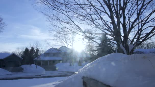 Zimní Východ Slunce Nad Eden Prairie Minnesotě Vyfoceno Hned Twin — Stock video