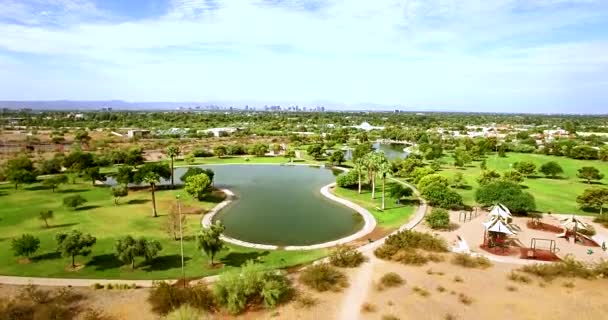 Descenso Aéreo Desde Vista Ángulo Alto Del Horizonte Phoenix Hasta — Vídeo de stock