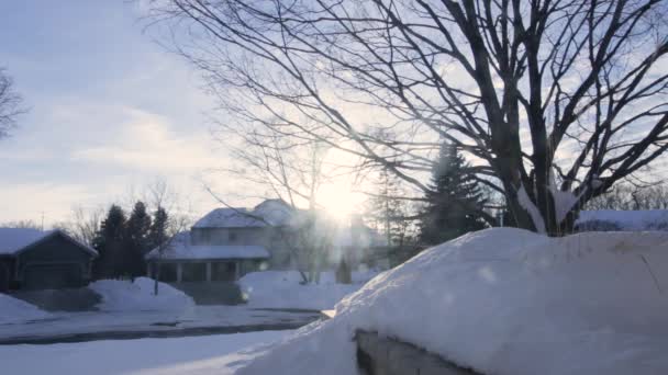 Zimowy Wschód Słońca Nad Eden Prairie Minnesocie Zrobione Obrzeżach Twin — Wideo stockowe