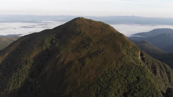 Naderen Van Top Van Een Regenwoud Tropische Berg Pico Caratuva — Stockvideo