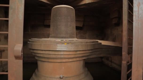 Linga Dio Lingu Adorato Induismo Badavi Lingam Tempio Hampi Karnataka — Video Stock