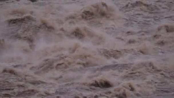 Stijgend Zwaar Overstromend Water Onderdompelde Alles Basava Sagar Reservoir Noord — Stockvideo