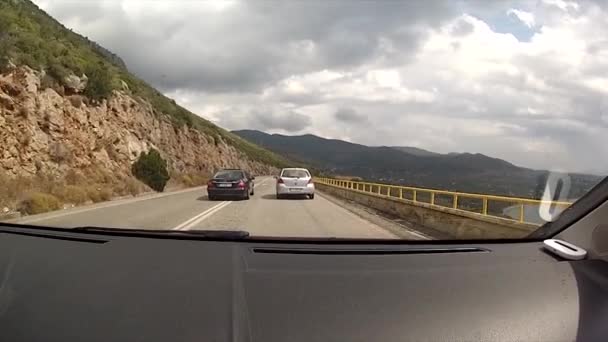 Dirigir Autobahn Grécia Entre Ioannina Patra Dia Verão — Vídeo de Stock