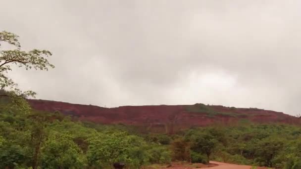 Time Lapse Moving Clouds Chopped Mountian Called Krauncha Giri Sandur — Αρχείο Βίντεο