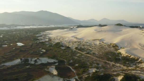 Praia Joaquina Sanddyner Florianopolis Stad Santa Catarina Brasilien — Stockvideo