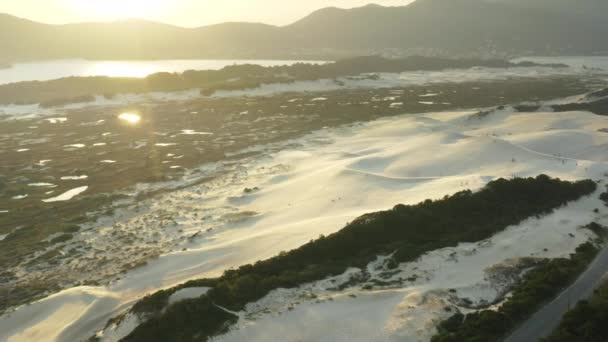 Dunas Joaquina Nın Günbatımında Kum Tepeleri Florianopolis Santa Catarina Brezilya — Stok video