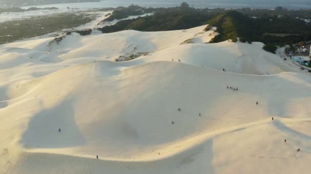 Vackra Sanddyner Vid Praia Joaquina Florianopolis Stad Santa Catarina Brasilien — Stockvideo