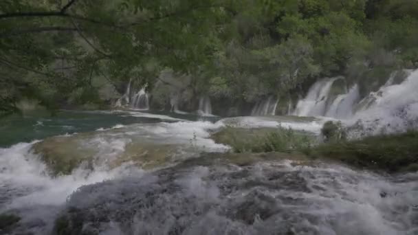 Yazın Başlarında Akan Akan Sularla Ünlü Hırvat Krka Ulusal Parkı — Stok video