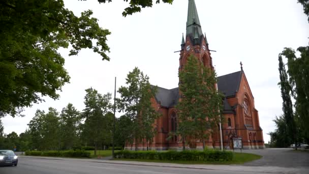 Stadtkirche Ume Vsterbotten Schweden — Stockvideo