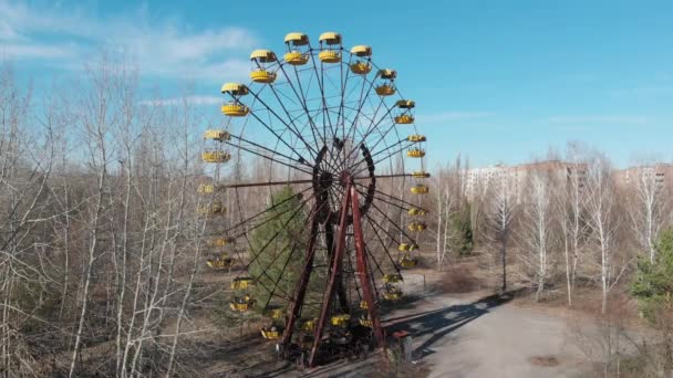 Chernobyl Spara Terra Oltre Assenzio Stellare Villaggio Kopachi Controllare Scuola — Video Stock