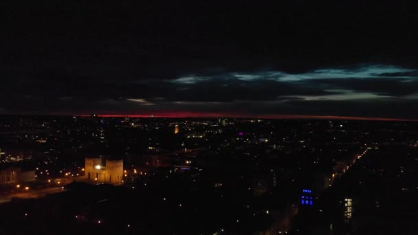 Miasto Monachium Nocą Góry Dronem Dji Mavic Air 30Fps — Wideo stockowe