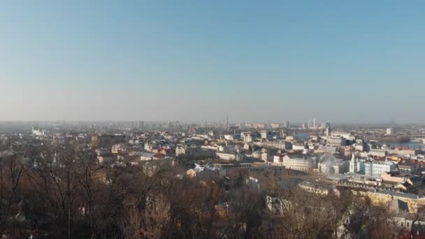 Ukrajina Kyjev Výše Centra Města Dne Noci 30Fps — Stock video