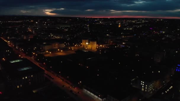 München Stad Nachts Van Boven Met Een Drone Dji Mavic — Stockvideo