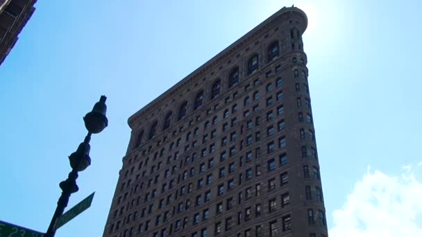 Słynny Budynek Flatiron Nowym Jorku Budynek Flatiron Jest Uważany Jeden — Wideo stockowe
