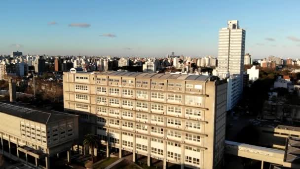 Widok Lotu Ptaka Wydział Inżynierii Stary Budynek Położony Montevideo Uruguay — Wideo stockowe
