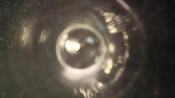 Temiz Cam Bir Vazoya Geniş Açılı Prob Mercek Kullanarak Sığ — Stok video