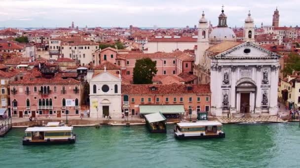 Foto Aerea Dorsoduro Venezia Italia Costiera Con Santa Maria Del — Video Stock