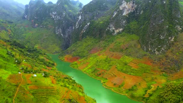 Vista Aerea Del Magnifico Fiume Nho Que Con Sua Acqua — Video Stock