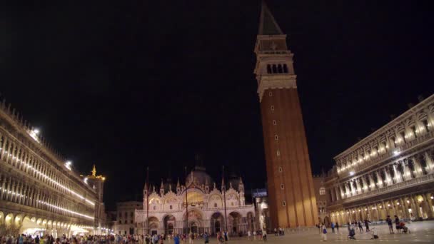 Foudre Sur Place Saint Marc Piazza San Marco Avec Foule — Video