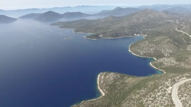 Політ Над Пустелі Островів Барвисті Море Бріоні Парк Хорватія — стокове відео