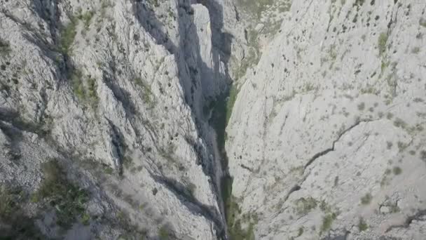 Flygfoto Över Natursköna Samarske Stijene Bergen Mrkopalj Kroatien — Stockvideo