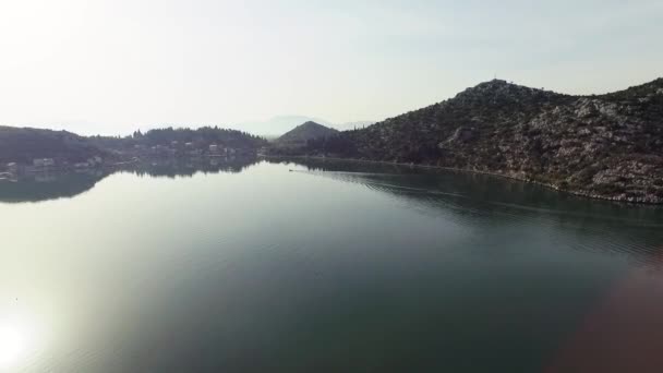 Fly Landbrugsarealet Neretva Floddeltaet Kroatien Luftfoto – Stock-video