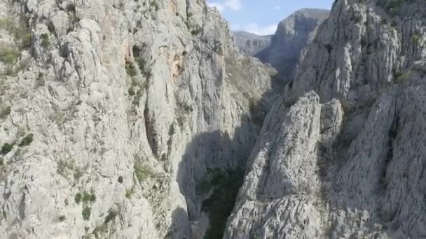 Letecký Panoramatický Výhled Malebné Samarské Stijenské Hory Mrkopalji Chorvatsko — Stock video