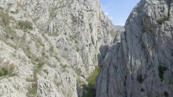 Letecký Panoramatický Výhled Malebné Samarské Stijenské Hory Mrkopalji Chorvatsko — Stock video