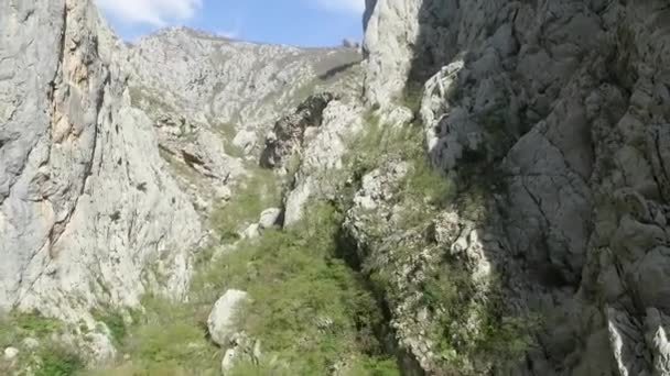 Luftaufnahme Des Malerischen Samarske Stijene Gebirges Bei Mrkopalj Kroatien — Stockvideo