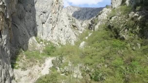 Flygfoto Över Natursköna Samarske Stijene Bergen Mrkopalj Kroatien — Stockvideo
