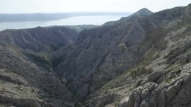 Aerial Panoramic View Scenic Samarske Stijene Mountains Mrkopalj Croatia — Stock Video