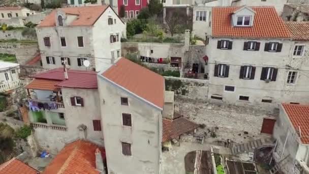 Flying City Sibenik Panoramic View Old Town Center Coast Croatia — Stock Video