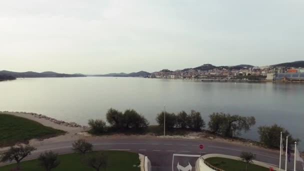 Volo Outdor Interno Con Drone Dall Interno Alla Stanza Sibenik — Video Stock