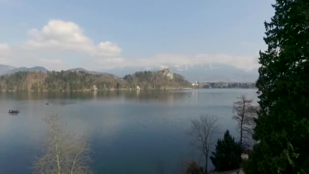 Volando Sobre Lago Bled Eslovenia — Vídeos de Stock