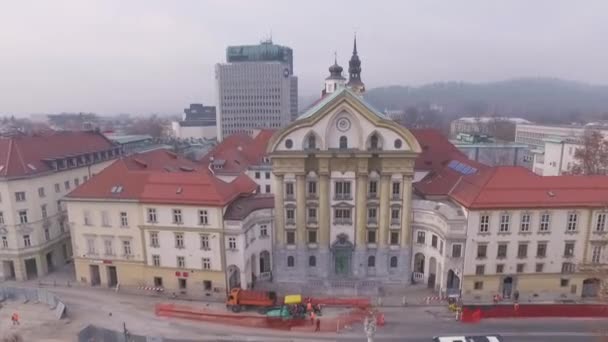 Imágenes Aéreas Hermosa Ciudad Liubliana Eslovenia — Vídeos de Stock