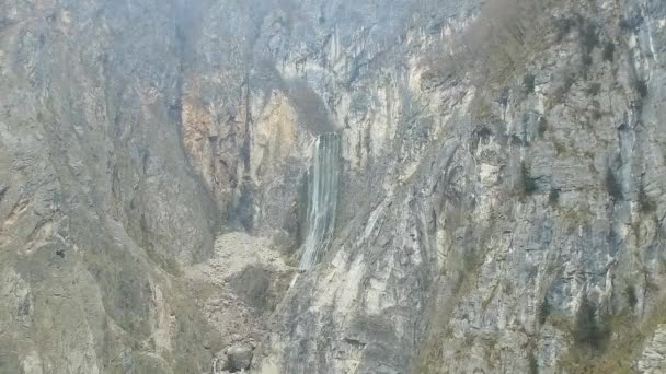 Вид Згори Водоспад Бока Національному Парку Триглава Юліанські Альпи — стокове відео