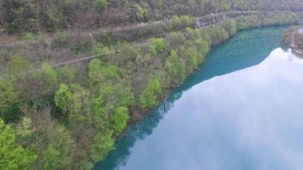 ソカ川の空中ビュー スロベニア — ストック動画