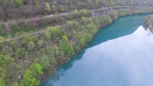 Widok Powietrza Rzekę Soca Słowenia — Wideo stockowe