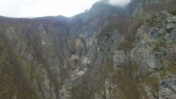 Luftaufnahme Des Boka Wasserfalls Triglav Nationalpark Julische Alpen — Stockvideo