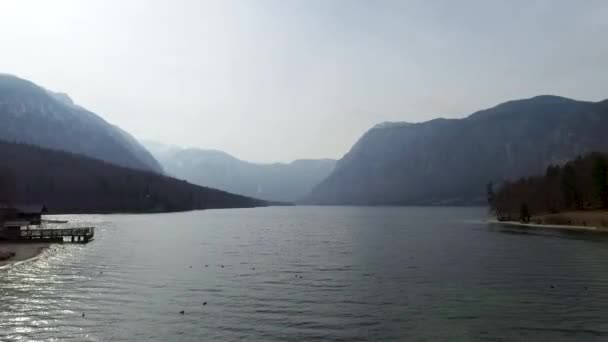 Літаючи Вперед Над Богінським Озером Словенія — стокове відео