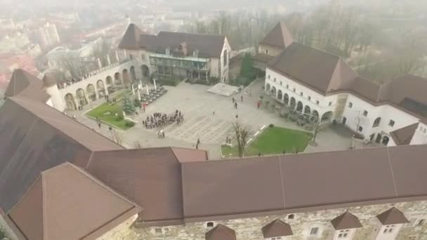 Repüljön Ljubljana Várán Város Egyik Legfontosabb Látnivalója Szlovénia — Stock videók