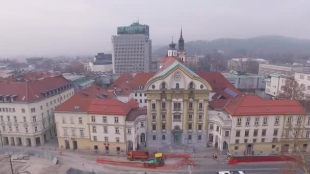 Imágenes Aéreas Hermosa Ciudad Liubliana Eslovenia — Vídeos de Stock