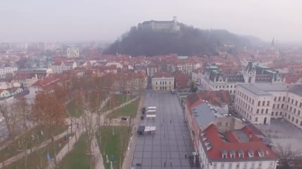 Imagens Aéreas Bela Cidade Liubliana Eslovénia — Vídeo de Stock