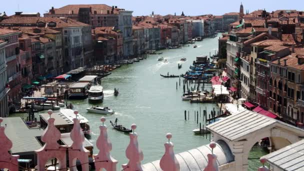 High Angle Shot Grand Canal Canal Grande Venice Italy Overlooking — Stock Video