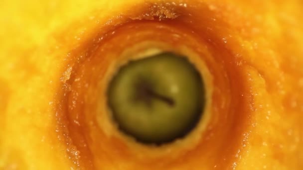 Starting Interior Oxidized Apple Core Pushing Out Apple Other Apples — Stock Video