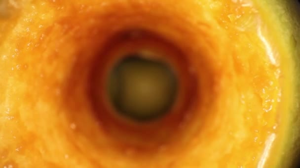 Pushing Slowly Interior Apple Core Heavily Oxidized Shallow Focus Left — Stock Video