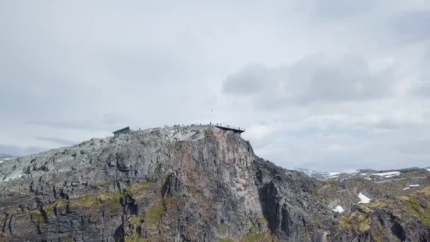 Aerial Revealing Dalsnibba Mountain Stranda Municipality Norway — стокове відео